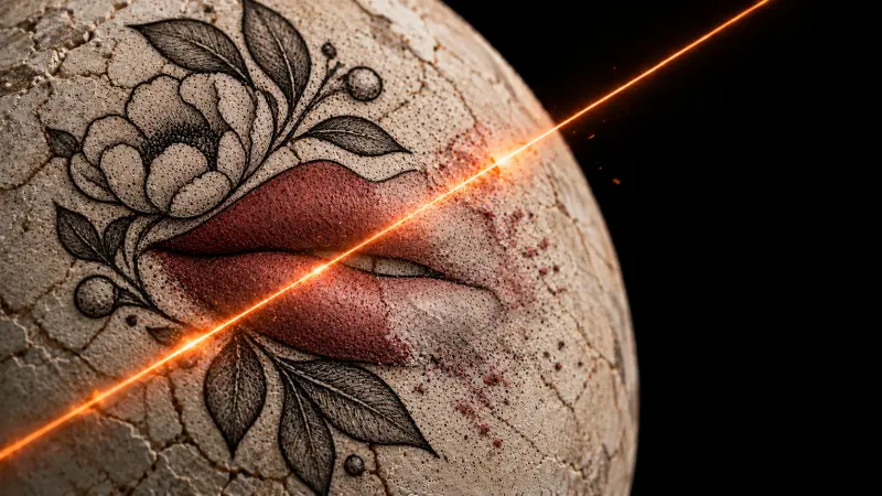 Неудачный перманент губ. Как убрать лазером, Laser Atom Казань