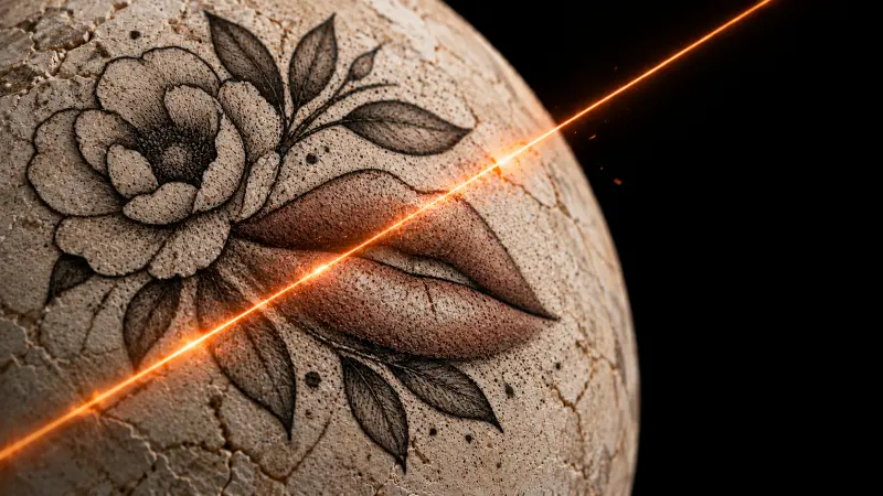Первый сеанс удаления татуажа губ, Laser Atom Казань