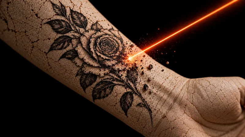 Удаление тату на запястье, Laser Atom Казань