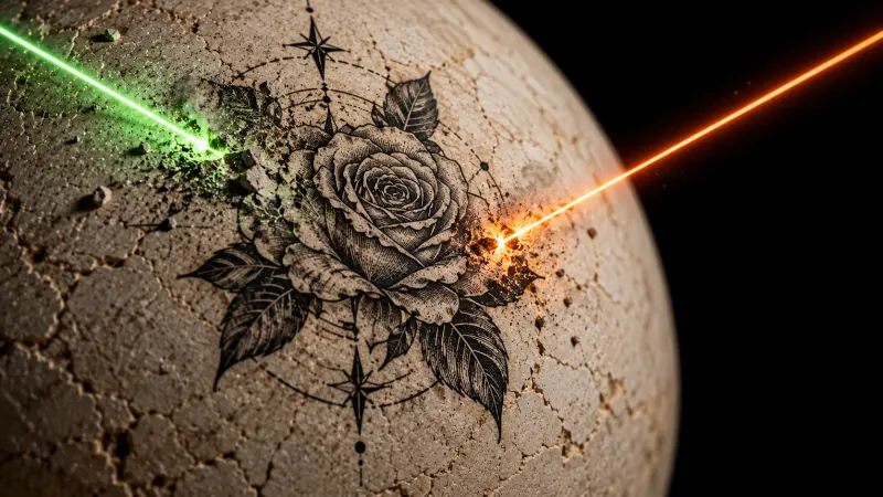 Лазер 1064 нм или 532 нм для удаления тату, Laser Atom Казань